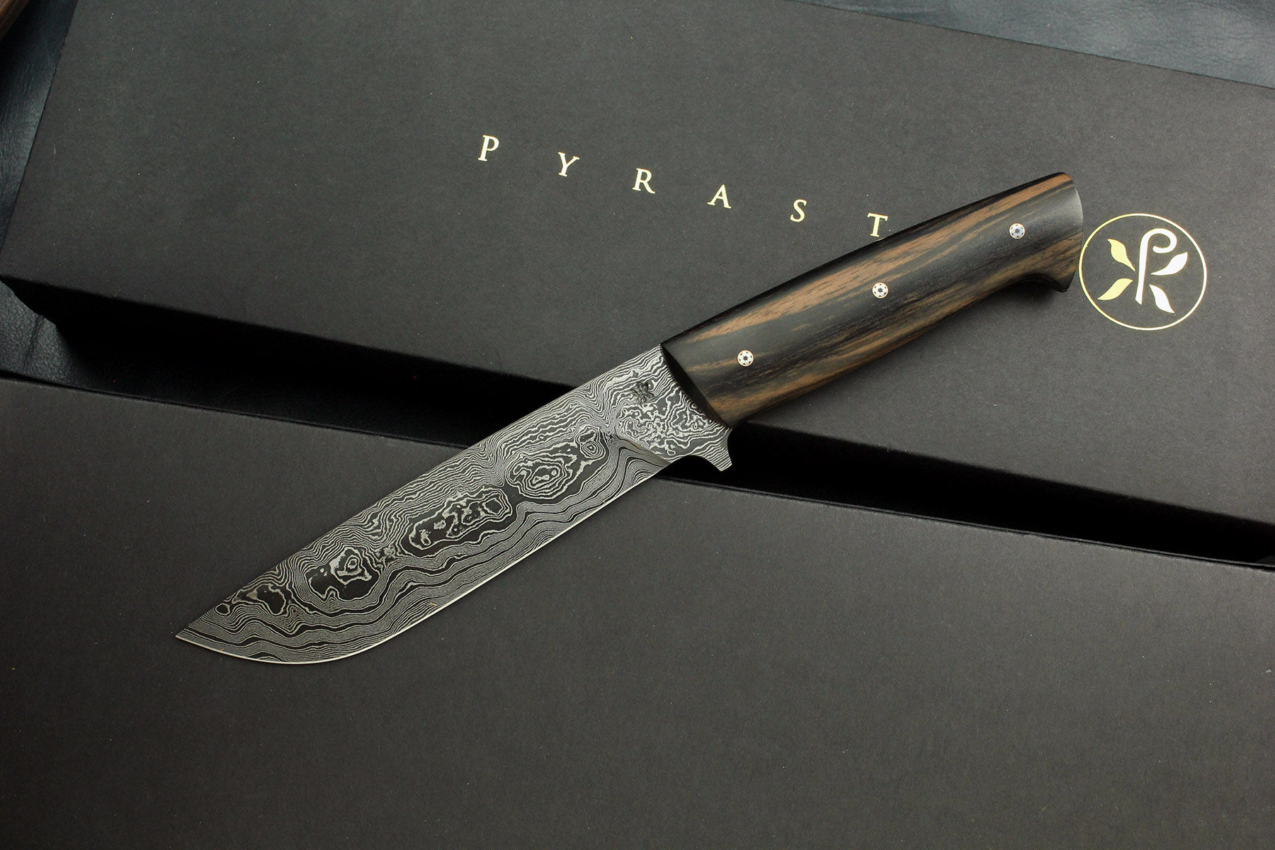 Makassar - damaszk acél kés makassar ében markolattal