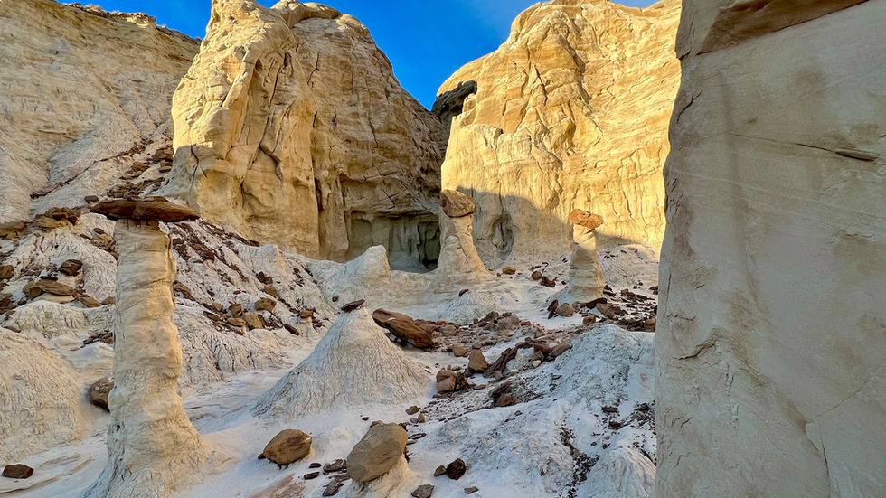 mushroom shaped rock formations in Utah desert