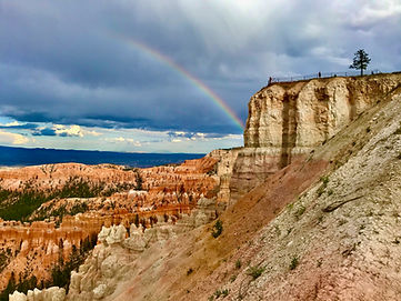 orange hoodoos and amphitheater formations in Bryce Canyon National Park Utah