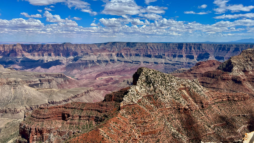 Sweeping panoramic view across the Grand Canyon from Cape Royal on the North Rim.