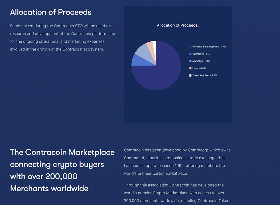 Allocation of proceeds of contracoin