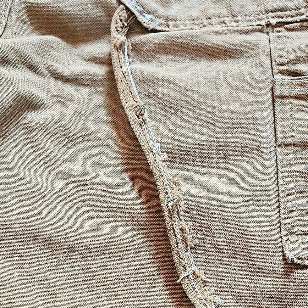 Thumbnail: Distressed tan jorts
