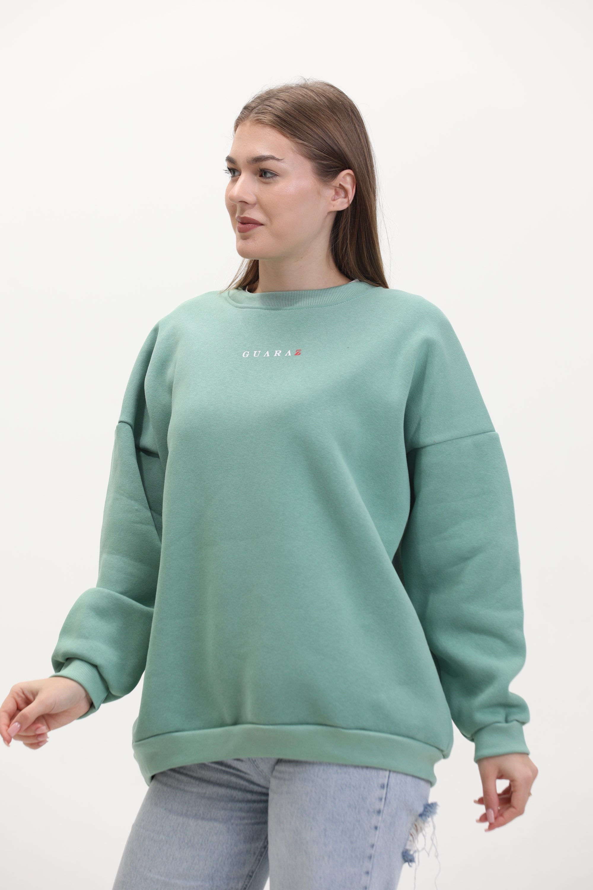 Su Yeşili Unisex Basıc Sweatshirt