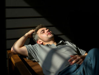 an adult relaxing in a safe setting