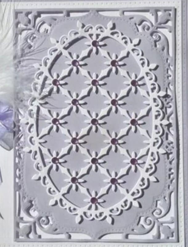 Thumbnail: Oval with Floral Design Metal Cutting Die