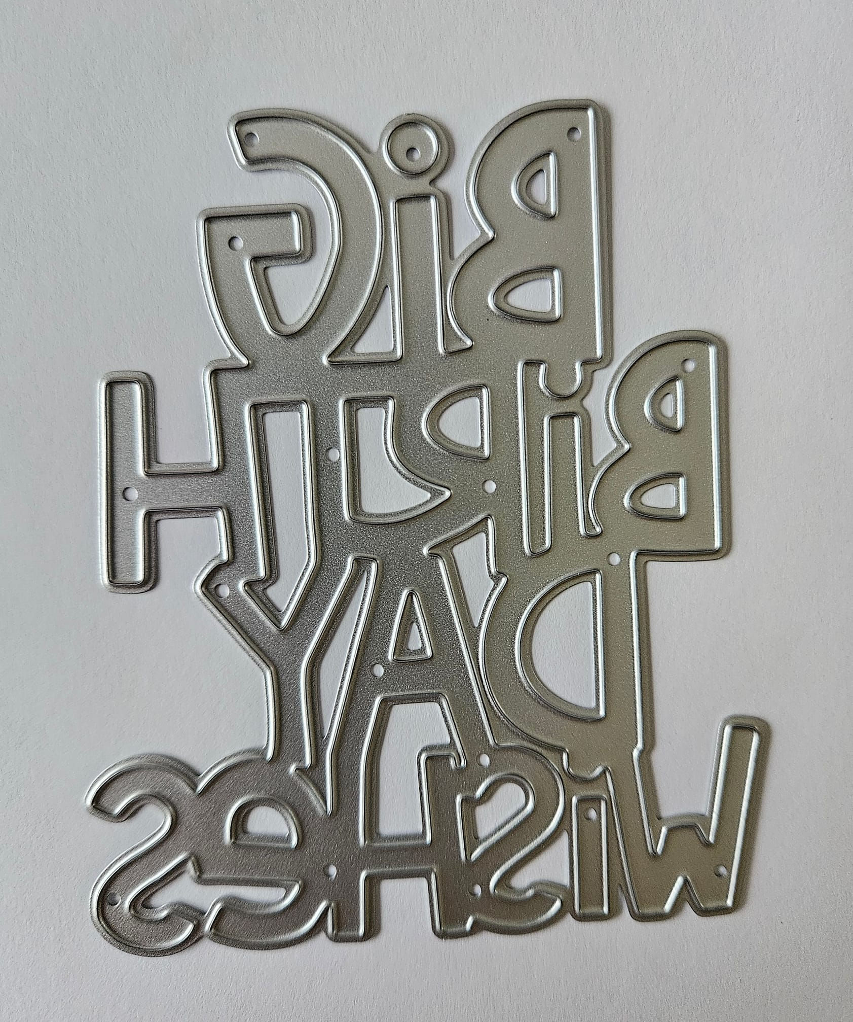 Big Birthday Wishes Word Metal Cutting Die