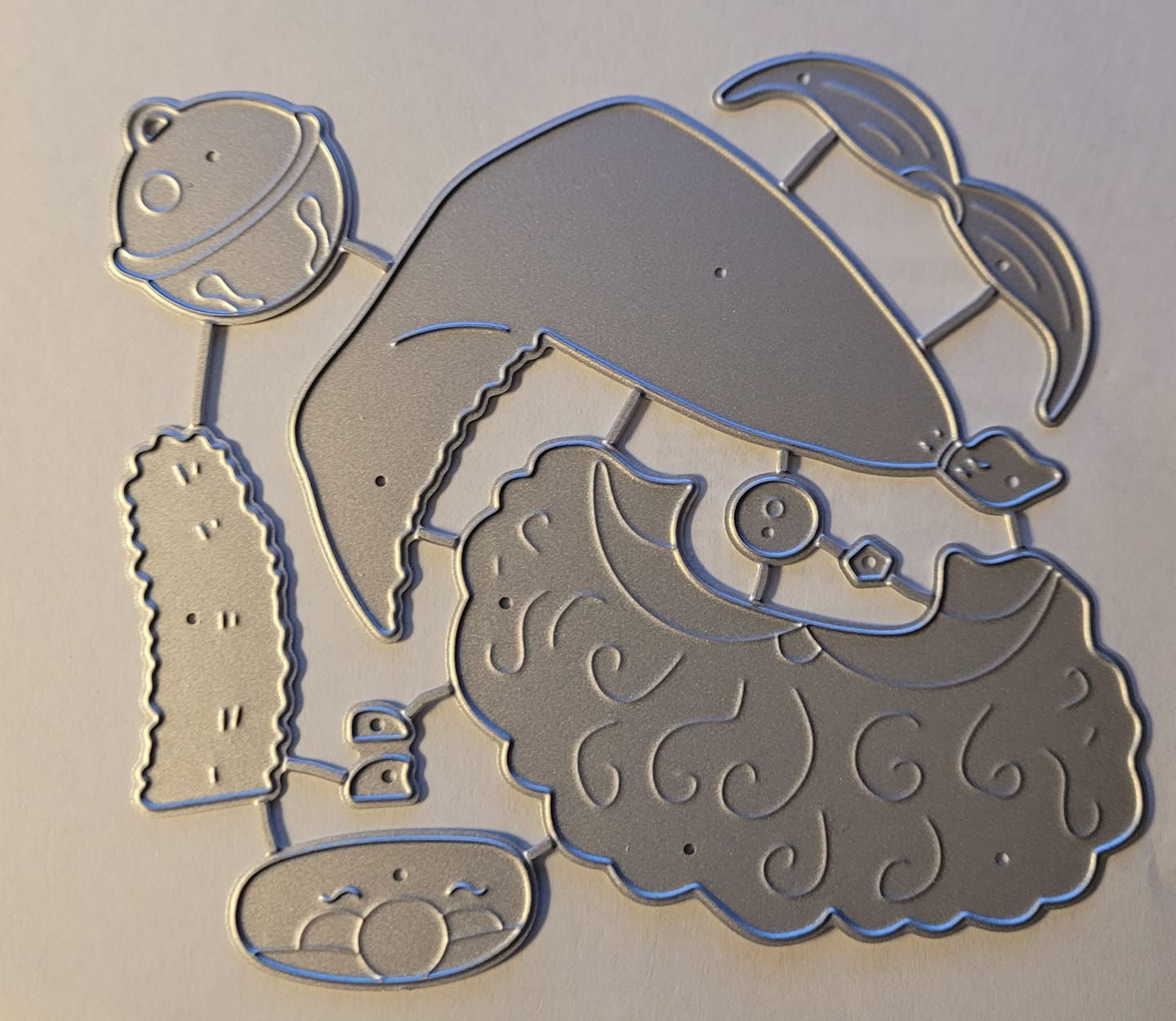 Santa Claus Face with Bell on Hat Metal Cutting Die