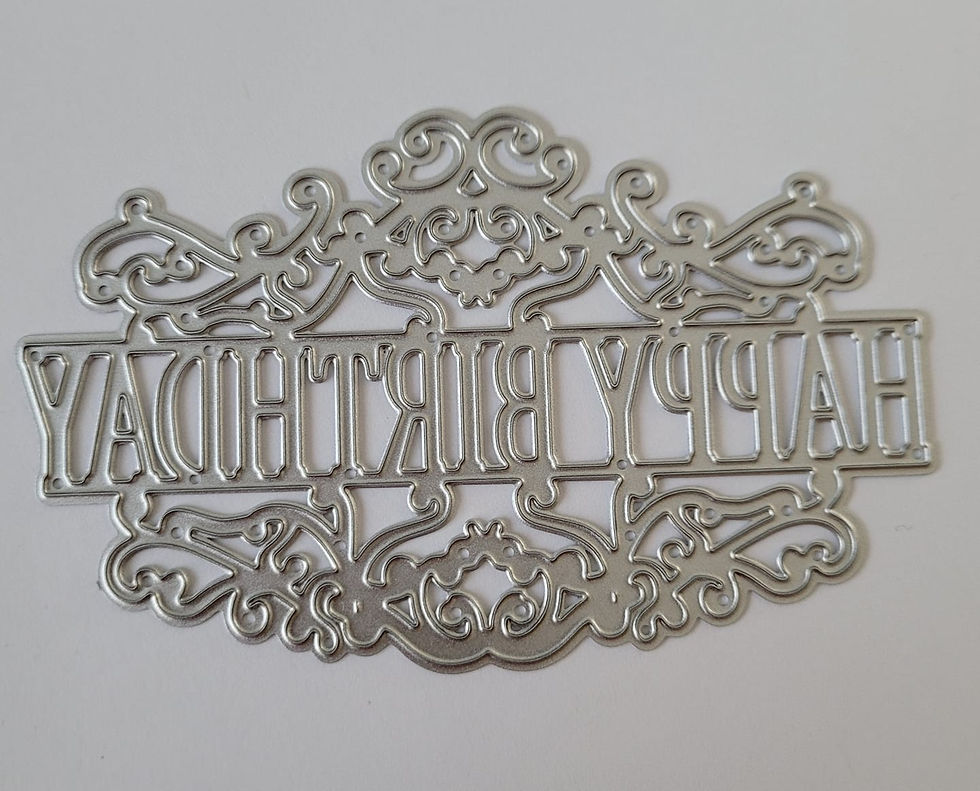 Happy Birthday Words with Floral Design Metal Cutting Die