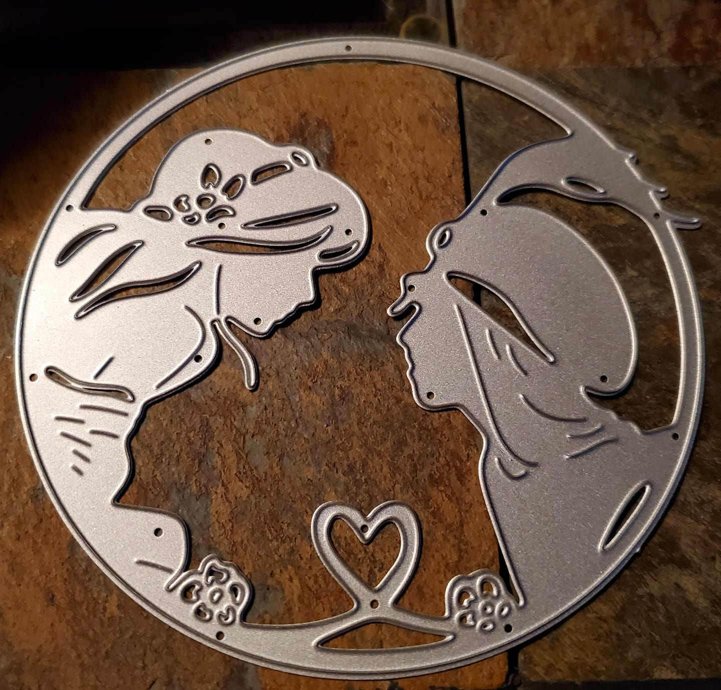Romantic couple with heart metal cutting die
