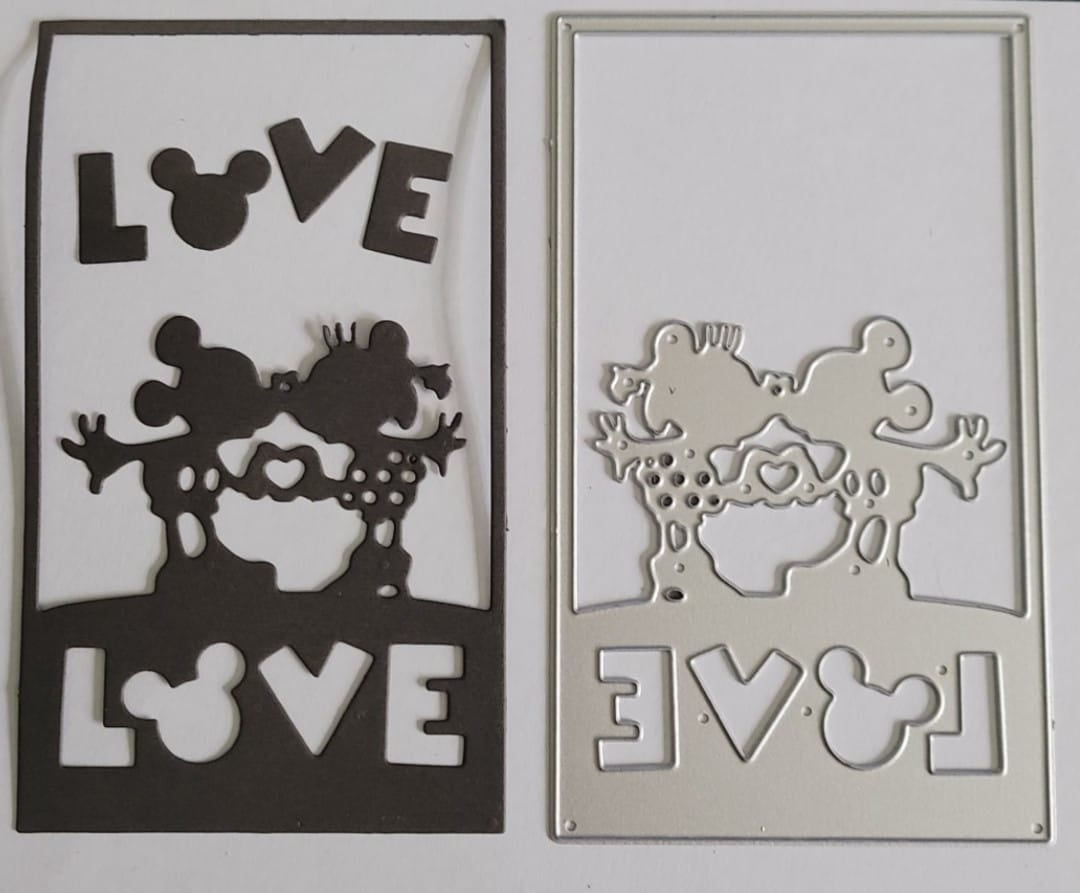 Love Mouse Rectangle Frame Metal Cutting Die