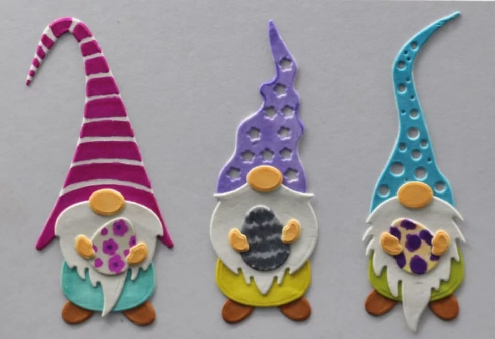 3 Gnomes With Eggs Metal Cutting Dies