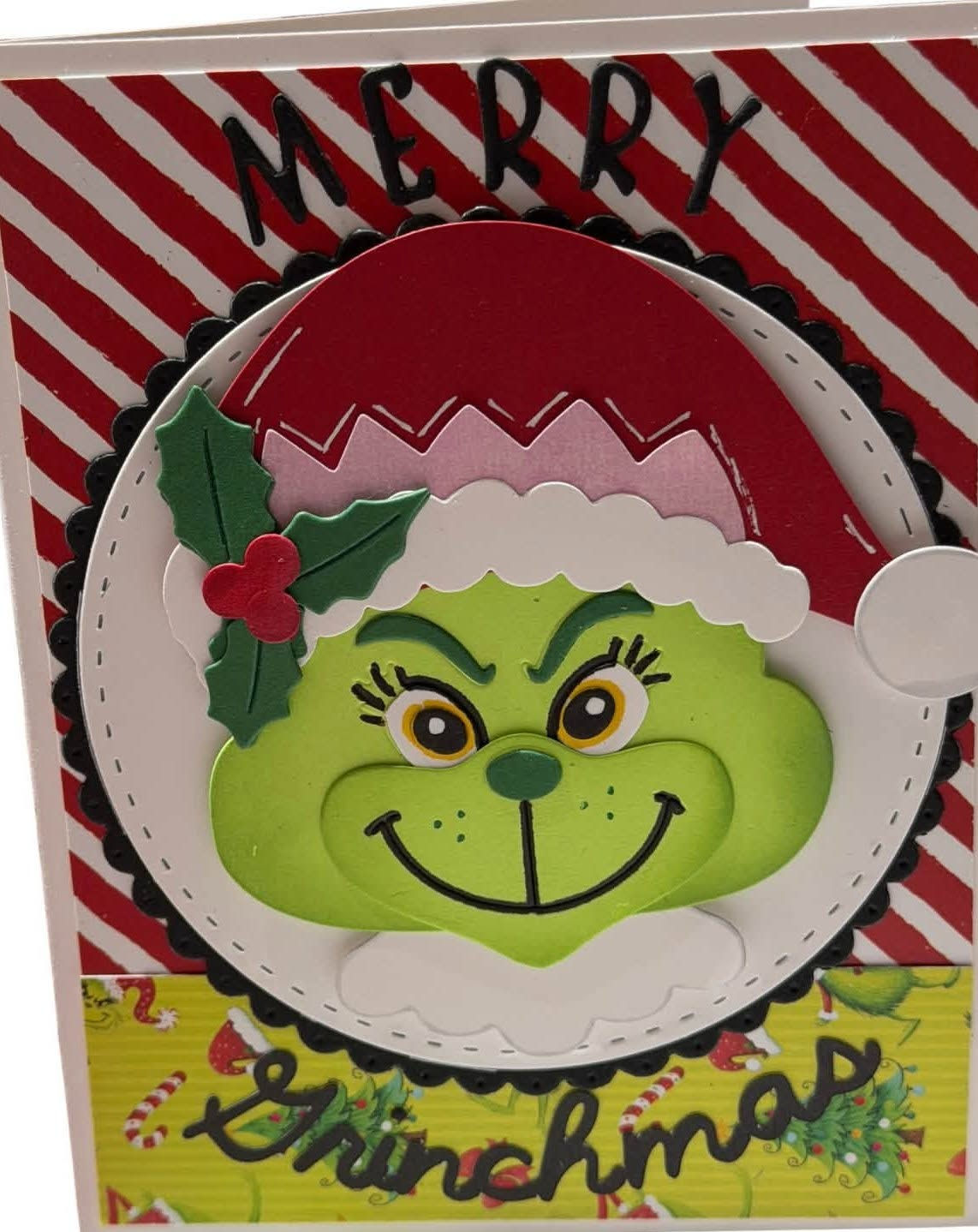 Grinch Face with Santa Hat Metal Cutting Die