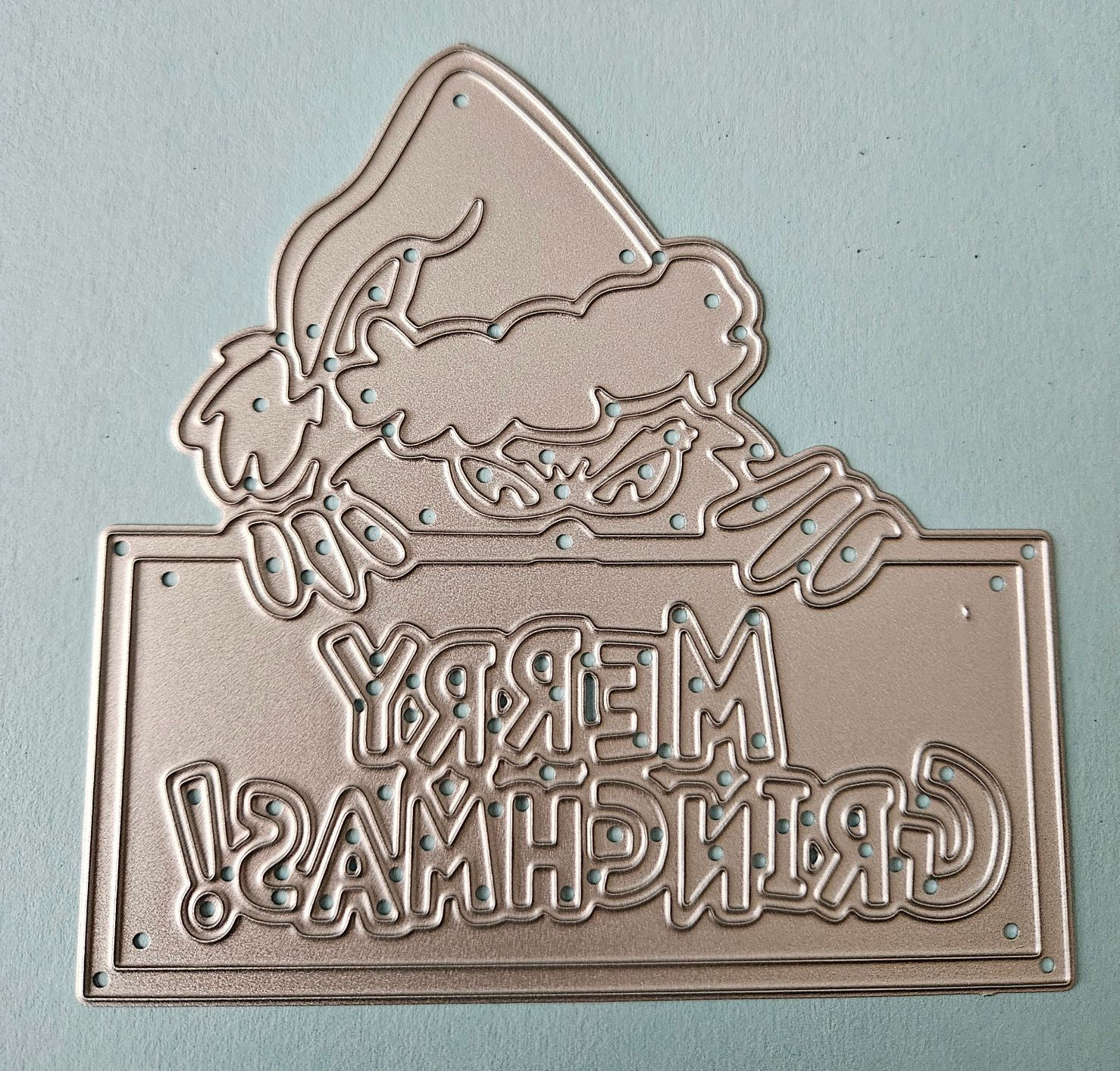 Merry Grinchmas! Grinch with Sign Metal Cutting Die
