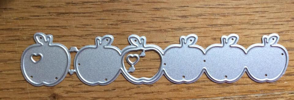 Apple & heart border metal cutting die