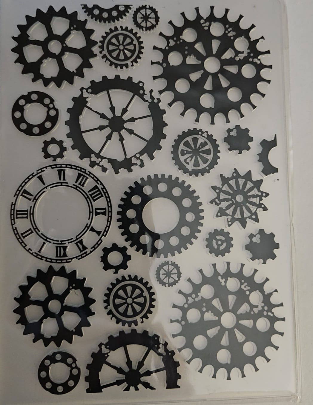 Gear Print Background Embossing Folder