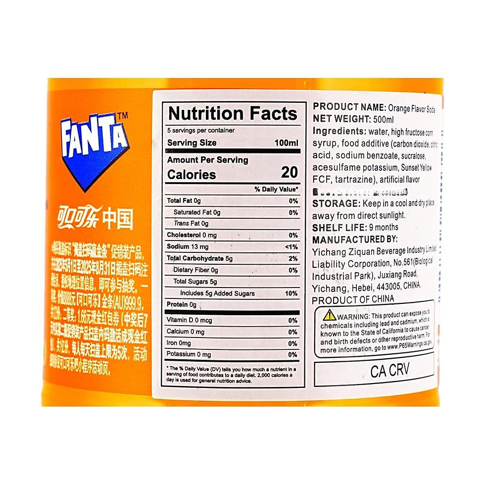 Thumbnail: FANTA.CHINA Orange Soda 16.9 Fl oz LABEL CLOSE UP