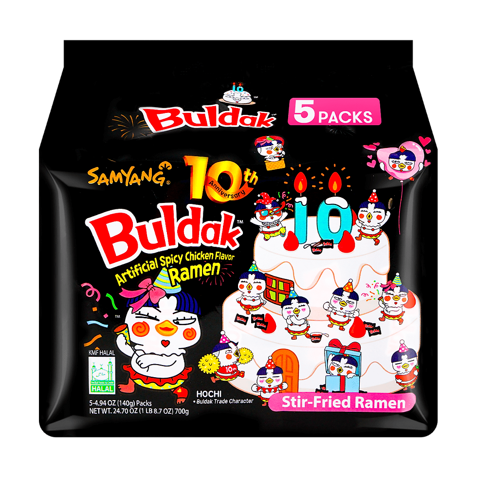 SAMYANG Korean Buldak Noodles Stir-Fried Ramen - Hot Chicken Flavor, 4.94 oz FRONT