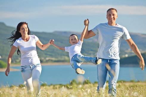 family playing