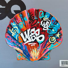 Peinture pop art de GNelly intitulée Pince-moi, je rêve, représentant un personnage iconique dans un univers humoristique et décalé. Œuvre acrylique aux couleurs vives.