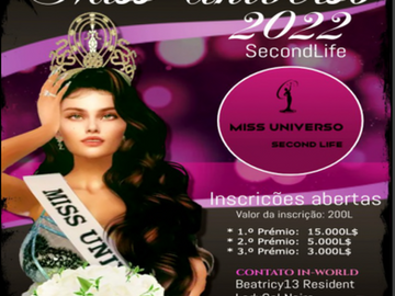 Miss Universo second life 2022registrations contact to LadySol Neiro Furtado Actor Beatricy Velmo