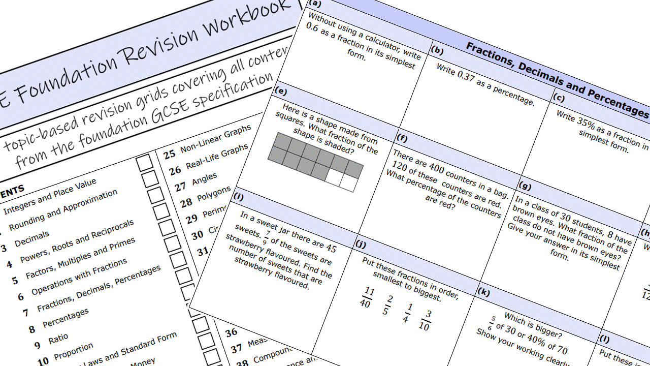 GCSE Maths Foundation Revision Workbook – Whole School Licence | Dr ...