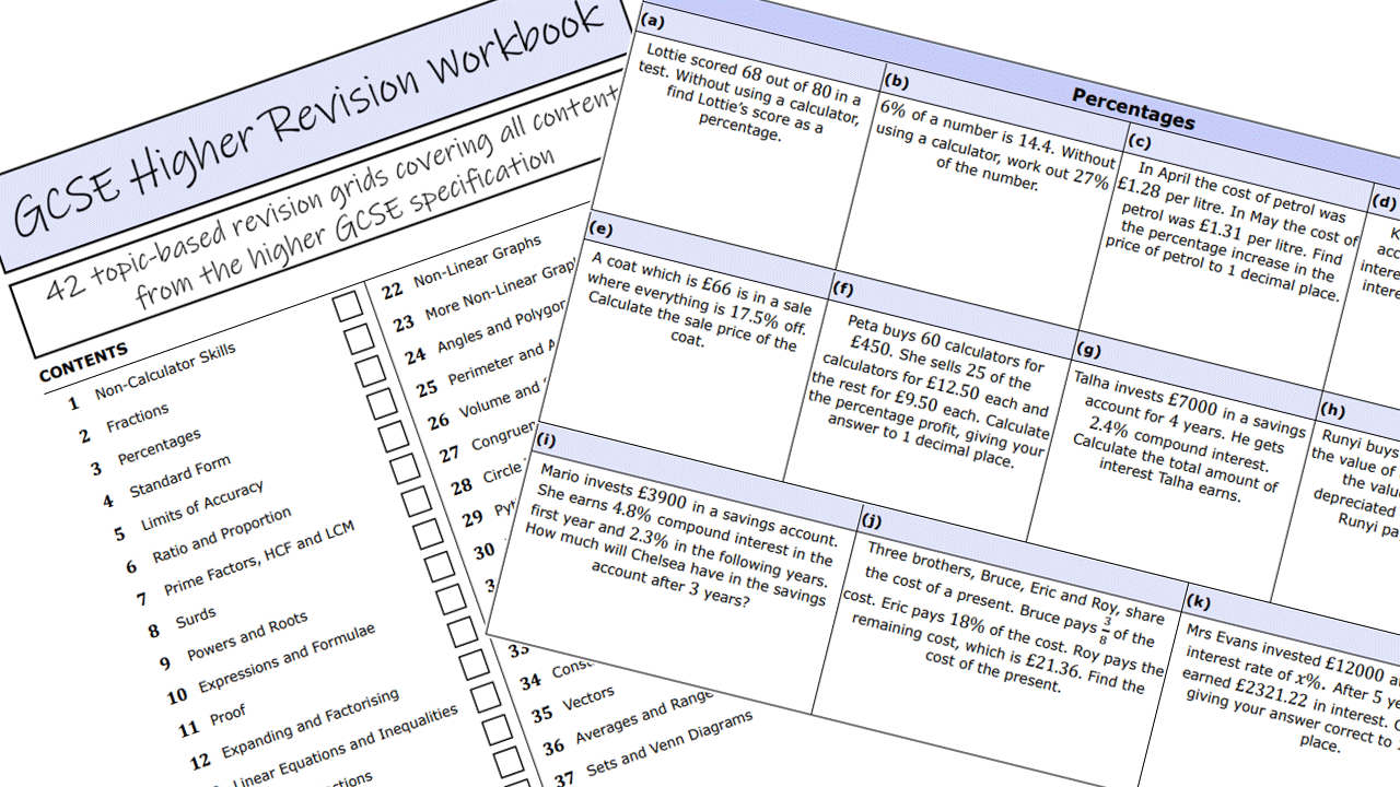 GCSE Higher Revision Workbook - Individual Teacher Licence