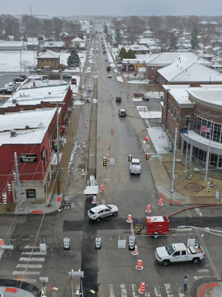 Let it snow and put a bow on it! The water main replacement on Main Street in Brownsburg is almost wrapped up!