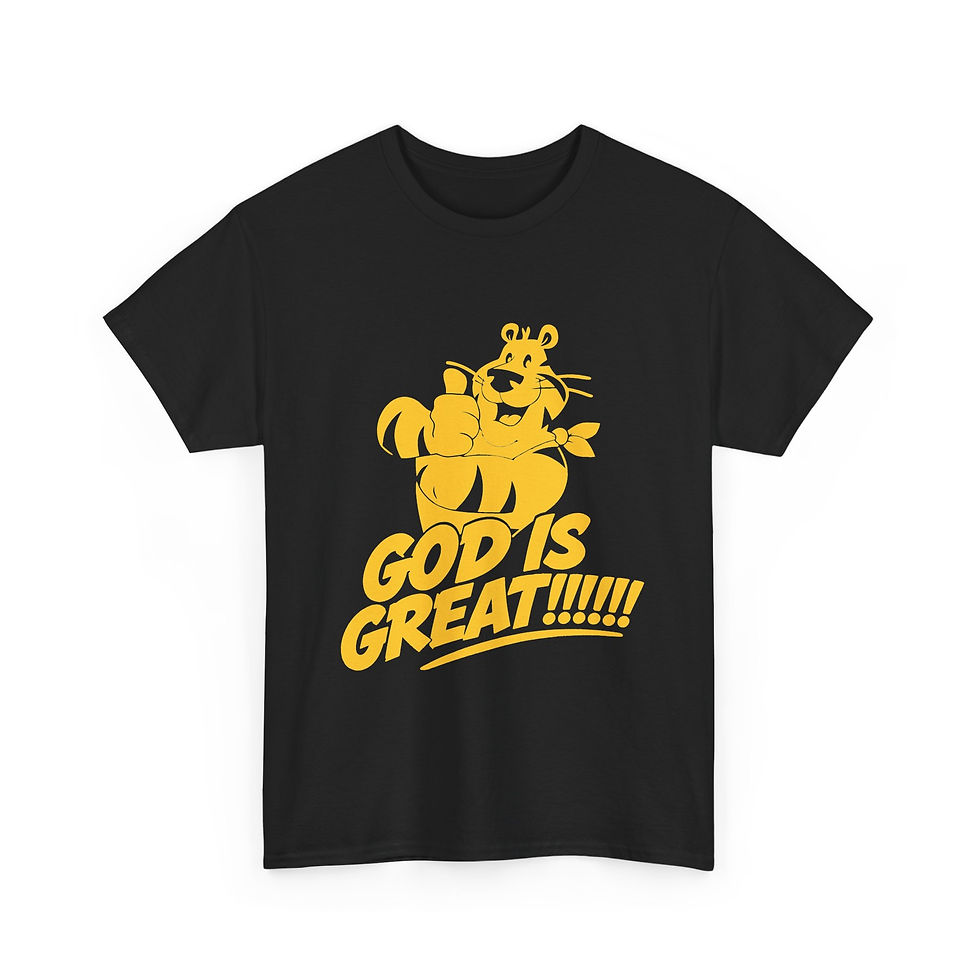 Thumbnail: God Is Great T-Shirt — Retro Yellow Faith Graphic Tee