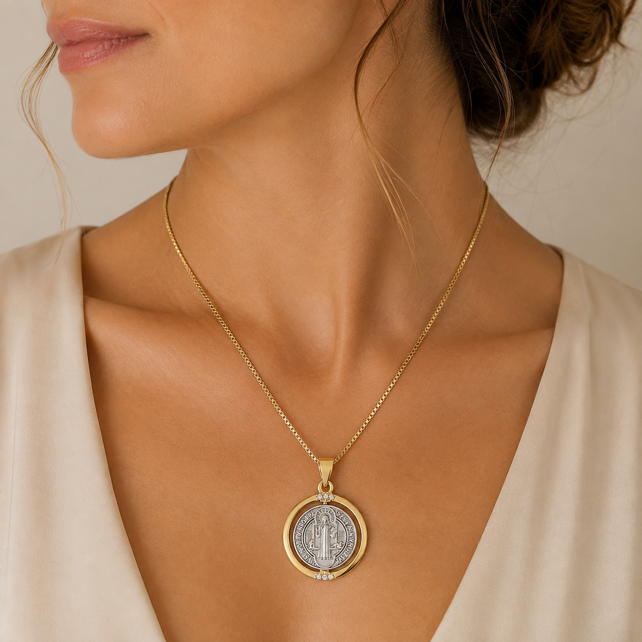 COLLAR MEDALLA SAN BENITO