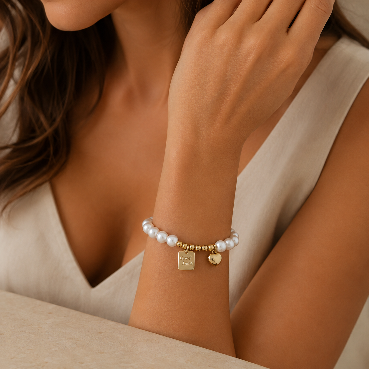 PULSERA HEART GOOD LUCK