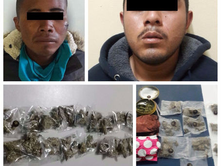 Detienen a dos personas acusadas de narcomenudeo