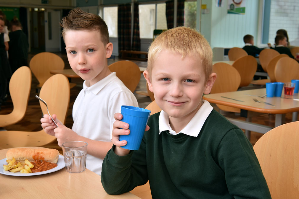 Children having lunch at school