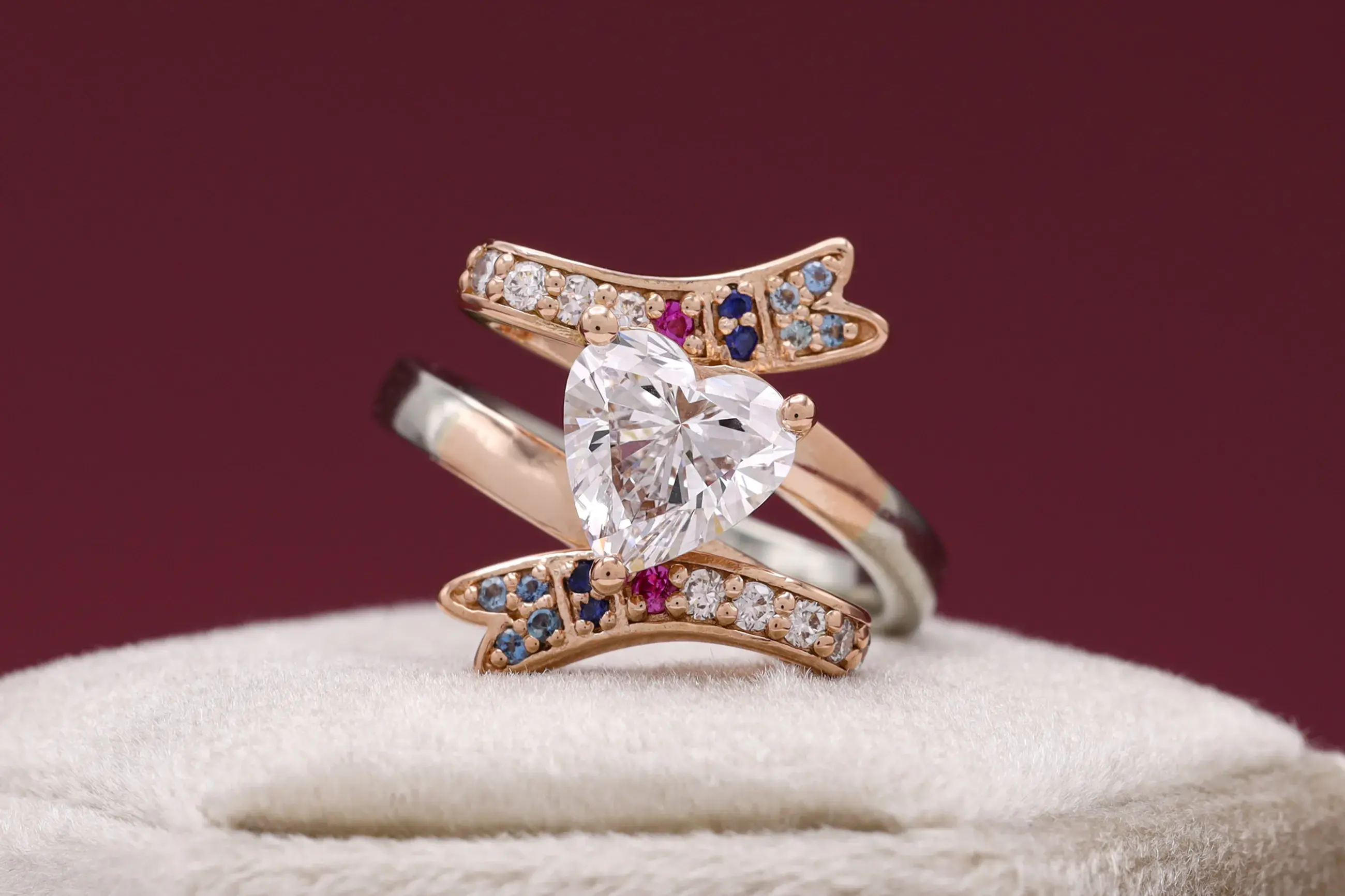 3.20CT Heart Cut Diamond Infinity Engagement Ring For Her