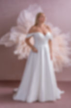 PLUS SIZE  SATIN AND LACE WEDDING DRESS