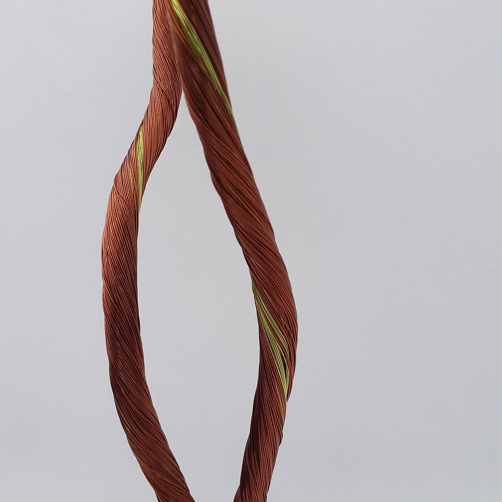 Thumbnail: arbutus wire tree sculpture detail of green under bark on trunk - by CG Swanson
