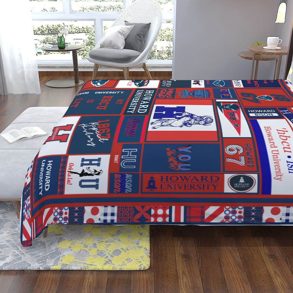 Thumbnail: HBCU Howard University Bison Washington D.C. Black and Educated Quilt