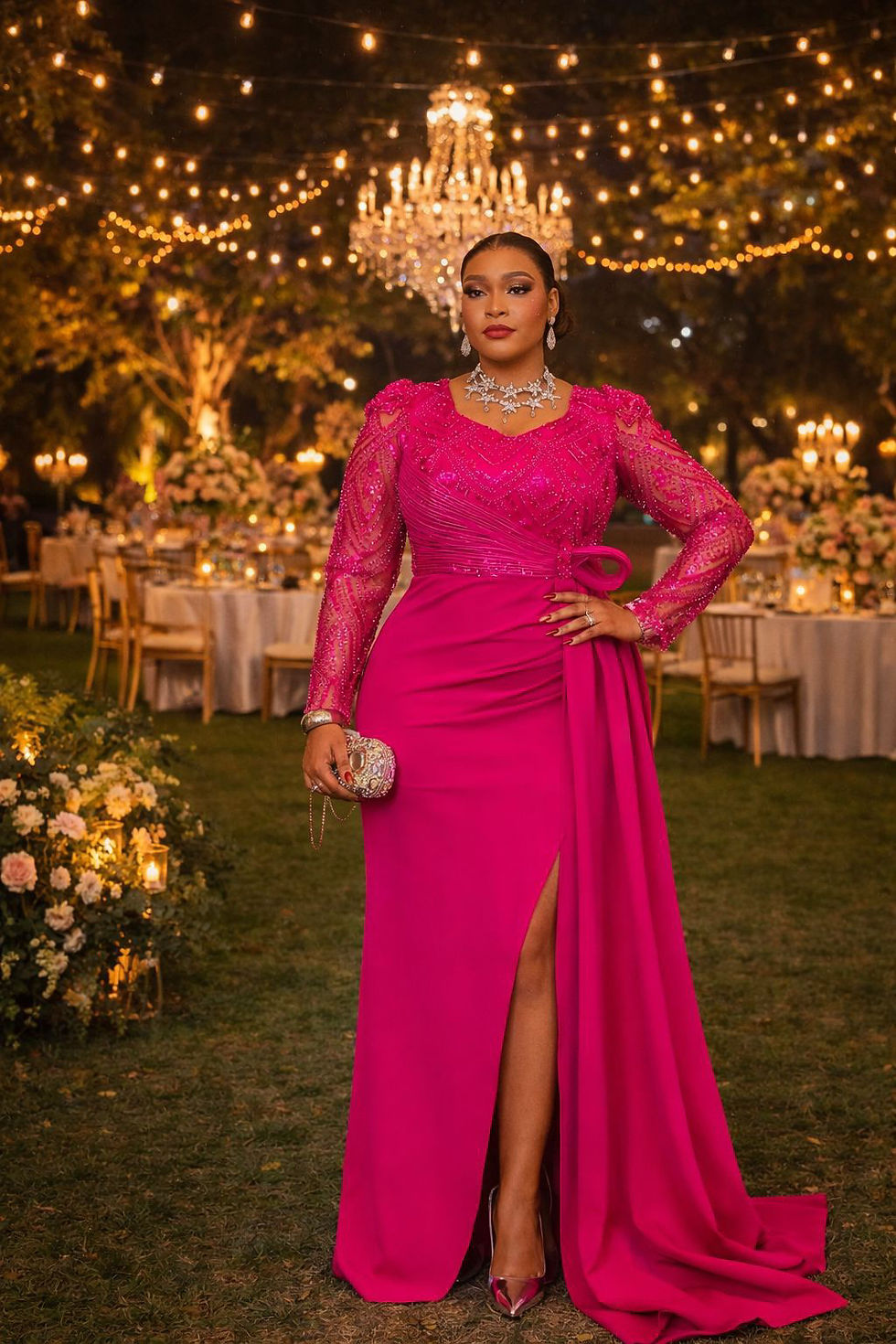 Thumbnail: Elegant  Sequins weeding Dress, Birthday Guest Maxi Evening Dress.