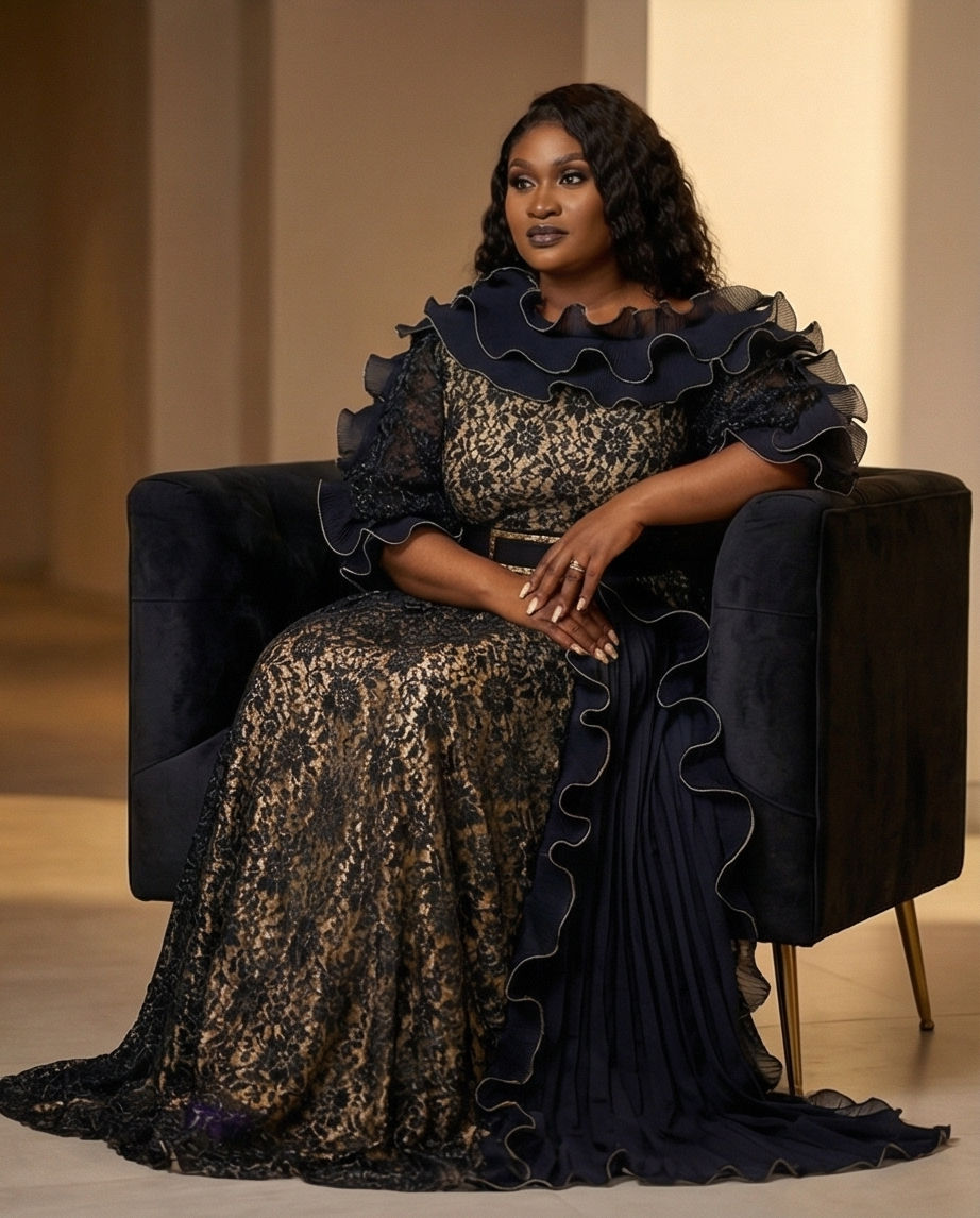 Thumbnail: Fancy Bella Lace Dress, Corset Lace Evening Gown