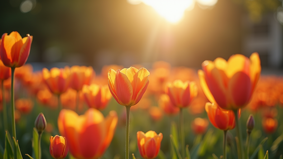 Close-up view of a vibrant flower garden
