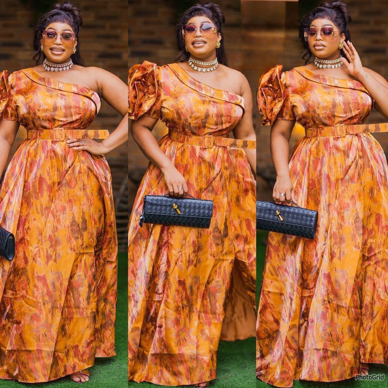 Bella One Shoulder Dress, Fancy Floor-Length Evening Outfit.