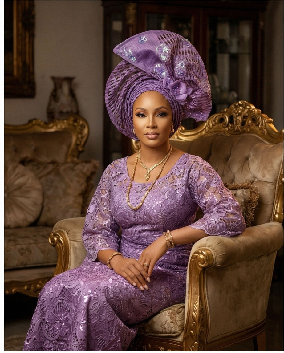 Thumbnail: Moji Auto Gele, African Bride  Head Tie , Rich Mummy Headgear.