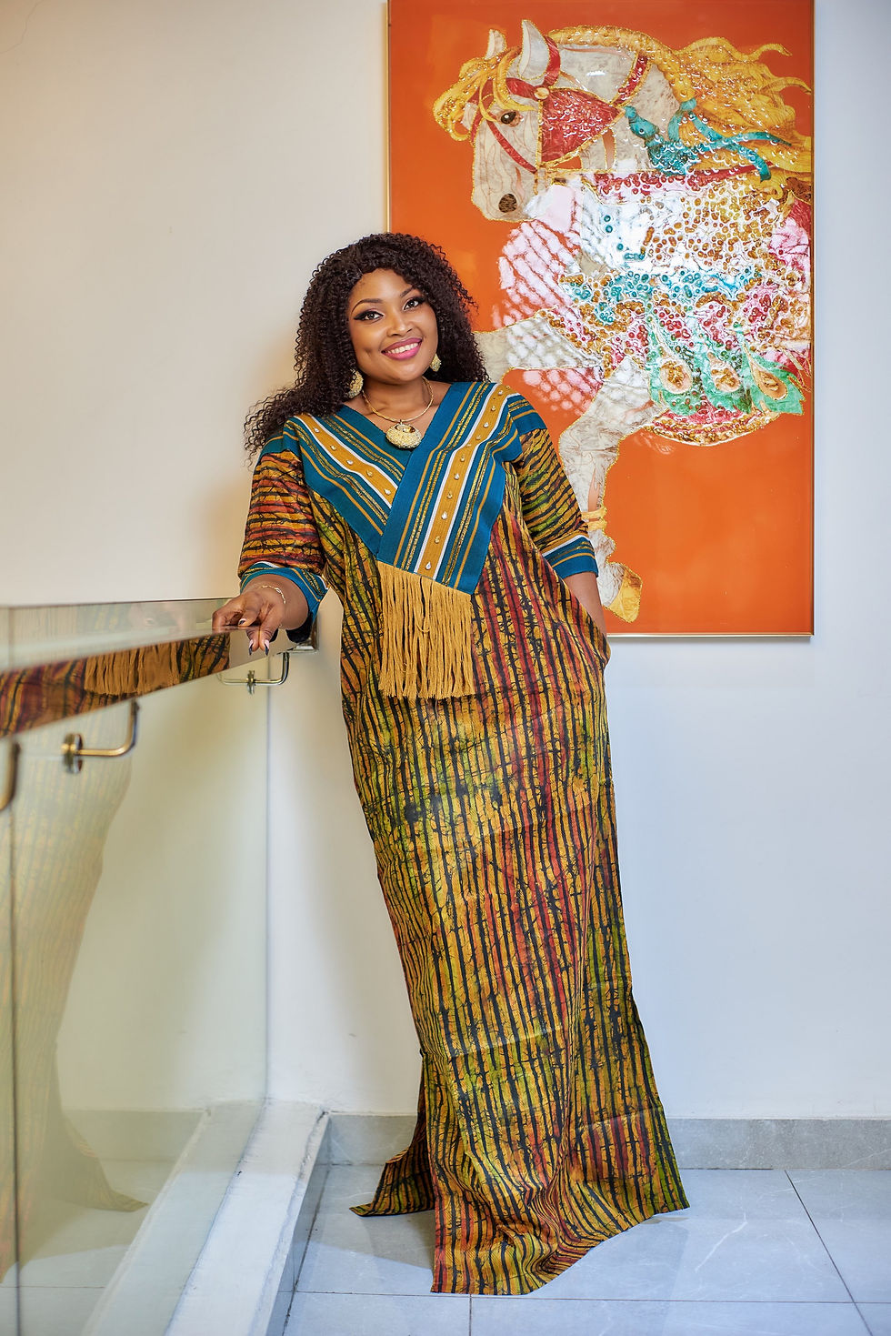 Kaftan African Ladies kaftan / Asoke mix with Adire kaftan / Party kaftan