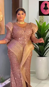 Modern African Women Party Dress, Elegant Rich Auntie outfit .
