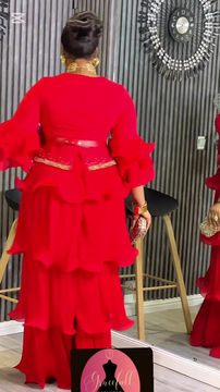 Thumbnail: Women Party Dress, Red Maxi Wedding Party Dress