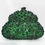 Thumbnail: Bridal Wedding Clutch, Emerald green Crystal rhinestone purse.