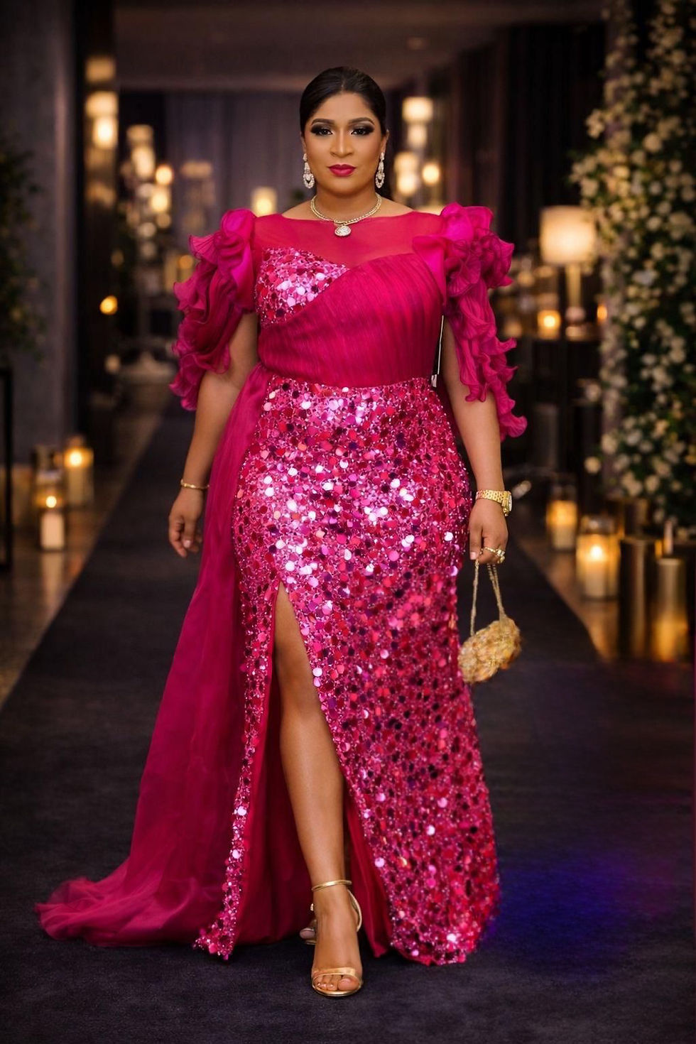 Thumbnail: Sequins Red Carpet Dress , Birthday Celebration Dress