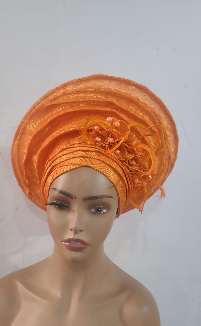 Ready made Gele / African Headgear / Naming Ceremony Gele.