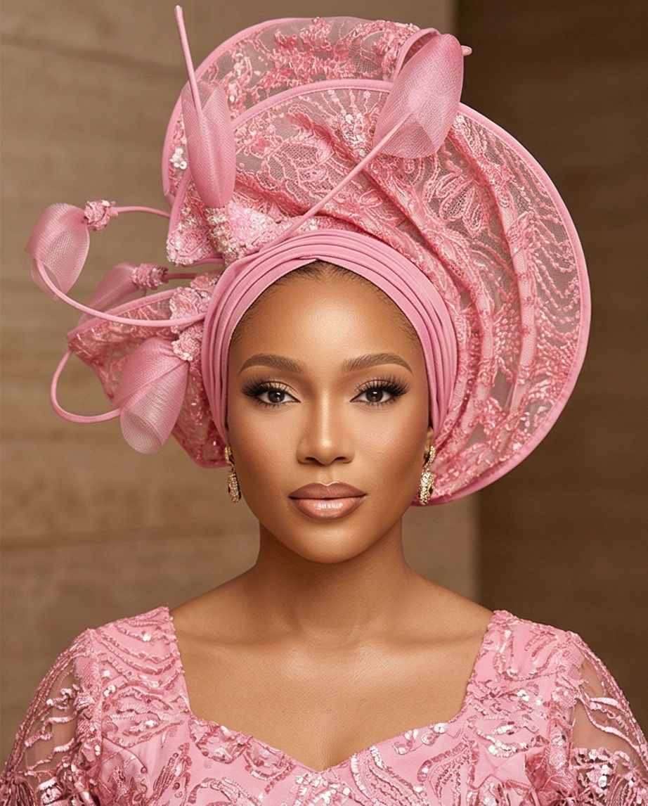 Dora Auto Gele, Bridal Auto Gele , Ready made Auto Gele , 
