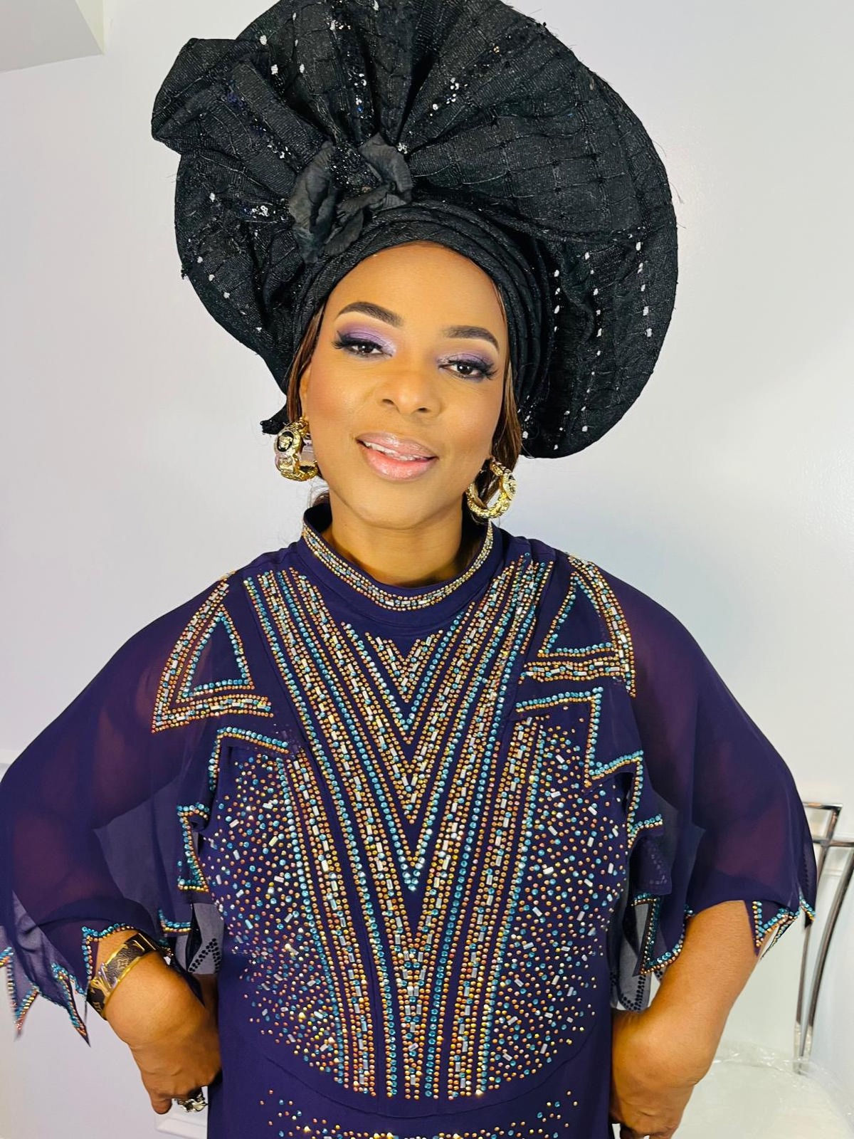 Black Ready Made Auto Gele / Rich Mummy Gele / Classy Auto Gele / Bridal  Gele