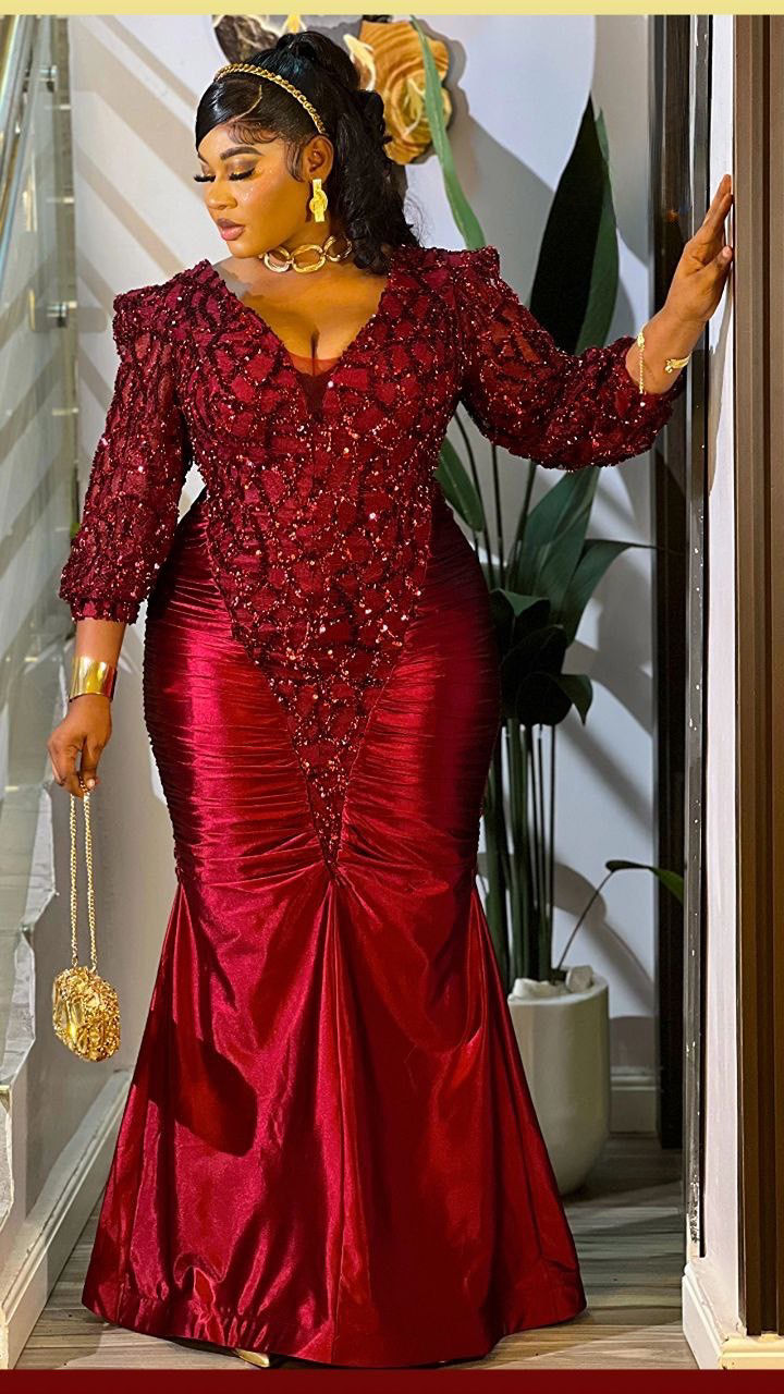 Thumbnail: Luxury Sequins Party Dress, Elegant Embellished Wedding Guest Dress